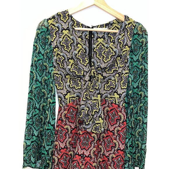 Alice + Olivia • Brylee Tie-Front Bell-Sleeve Romper • SZ 0 • Retail $375 - Picture 6 of 12